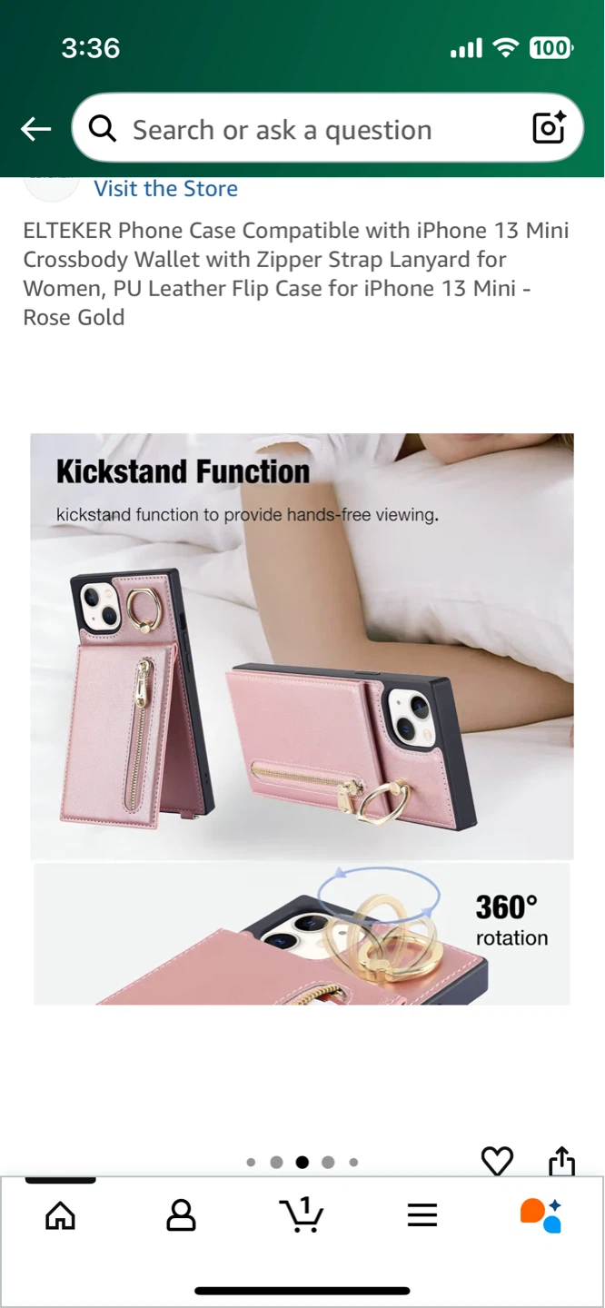 ELTEKER iPhone 13 Mini  Crossbody Case with Strap - Rose Gold - photo 2
