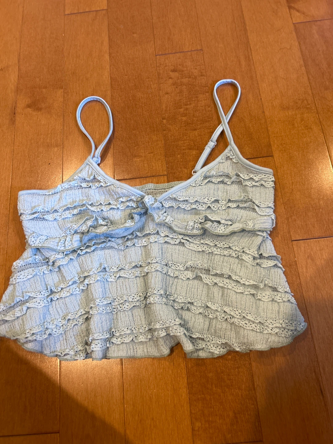Y2k Light Blue Ruffled Camisole Top