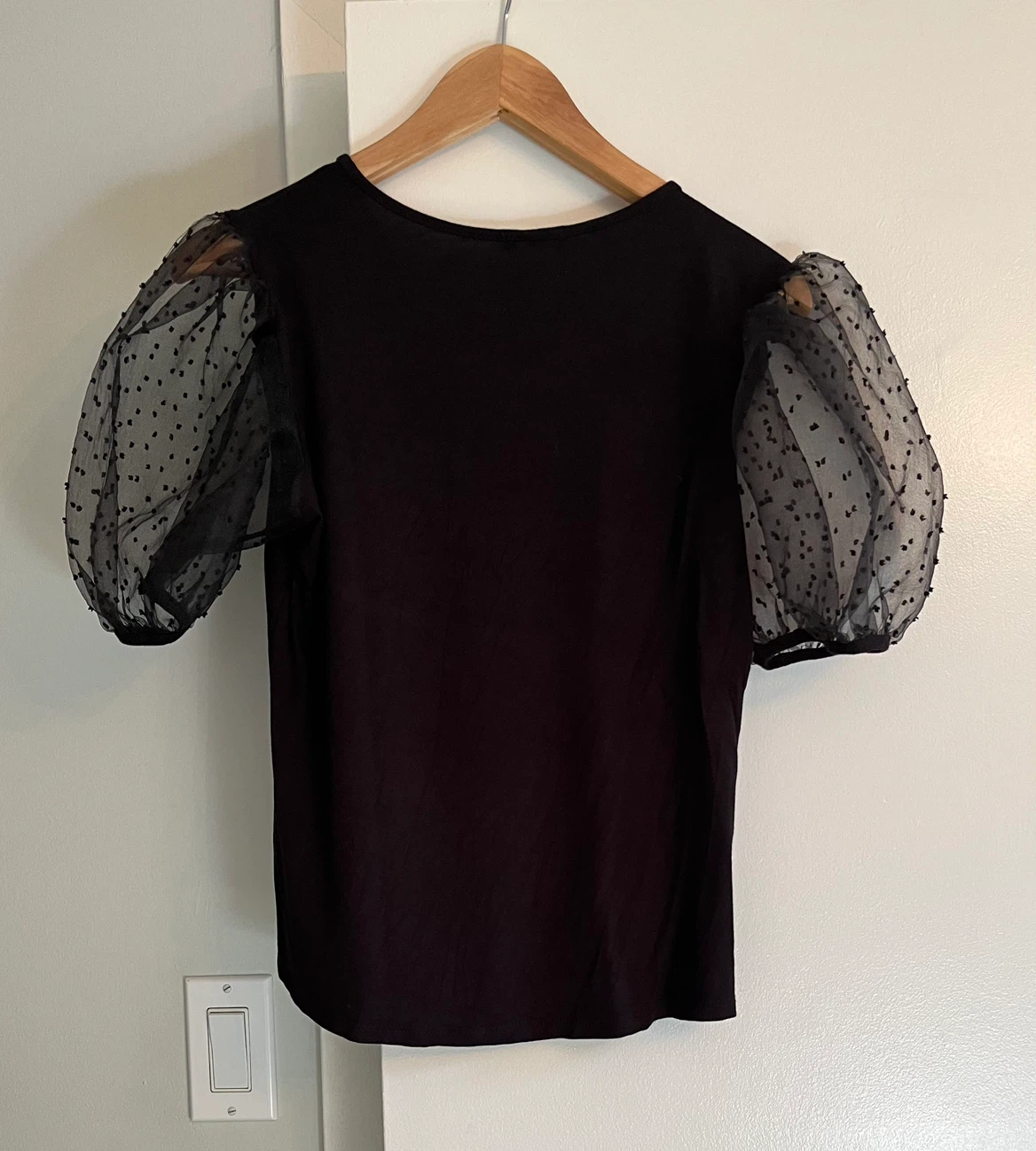 Black Puff Sleeves Top - photo 2