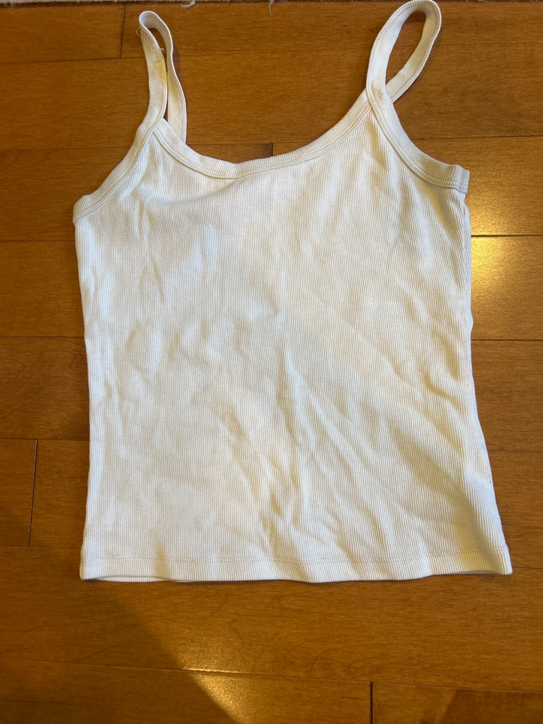 White Ribbed Tank Top