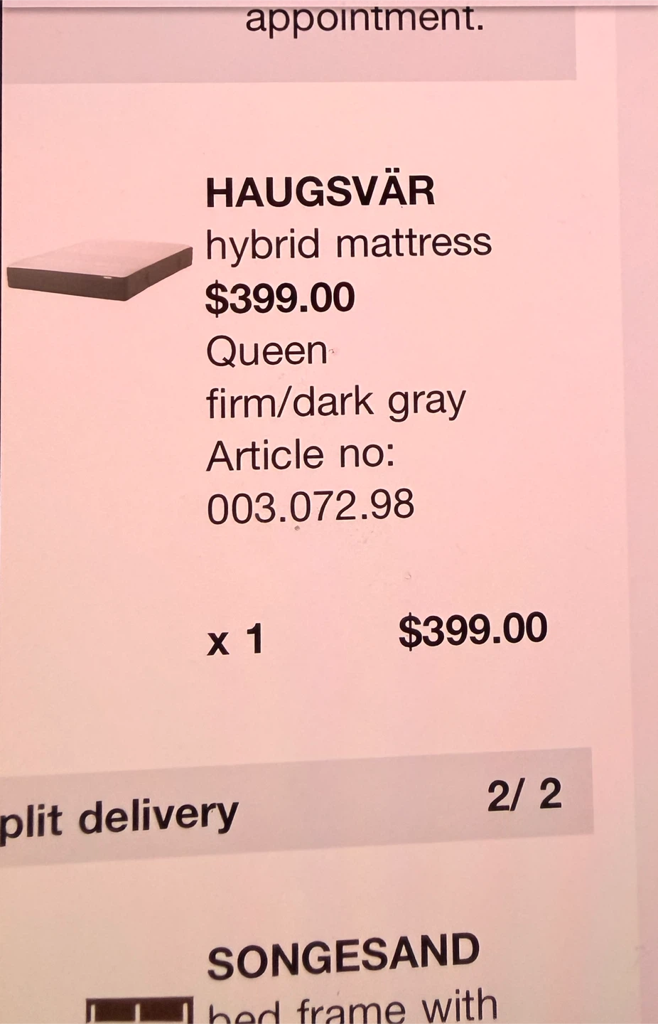 IKEA hybrid Mattress size queen - photo 5