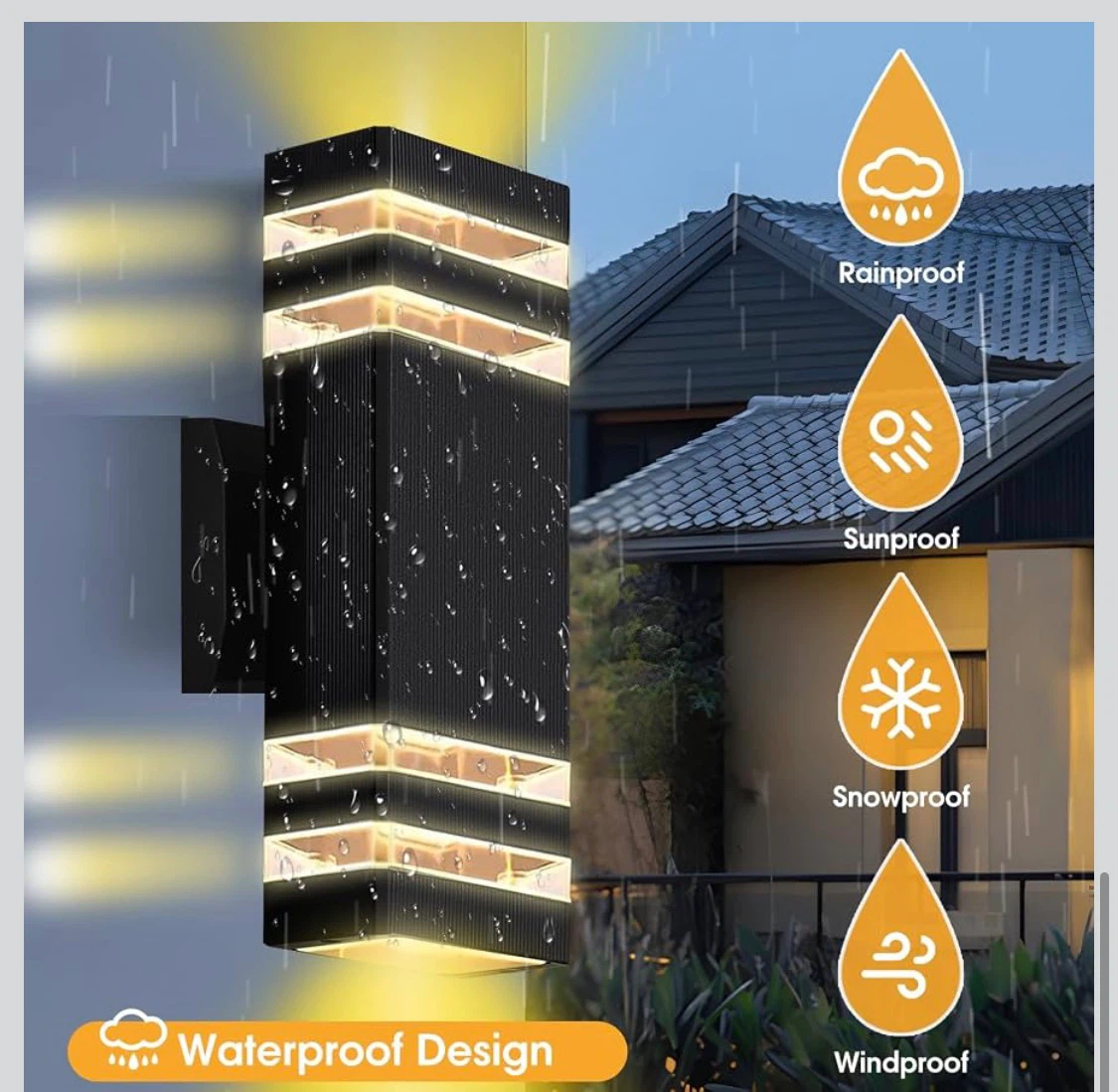 Black Outdoor Wall Sconce Lights (Set of 4) - photo 5