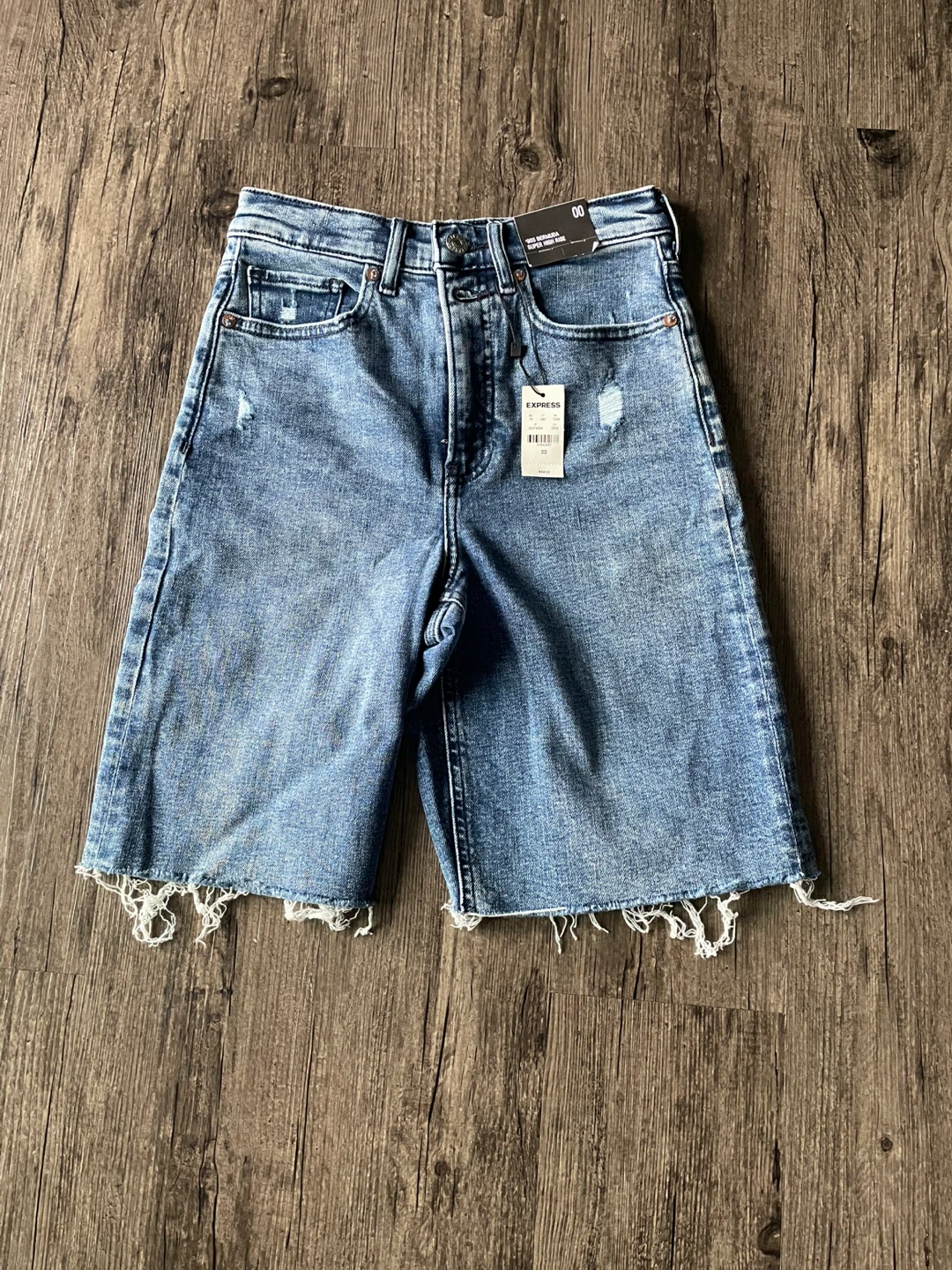 Express High Waisted Denim Shorts Size 00