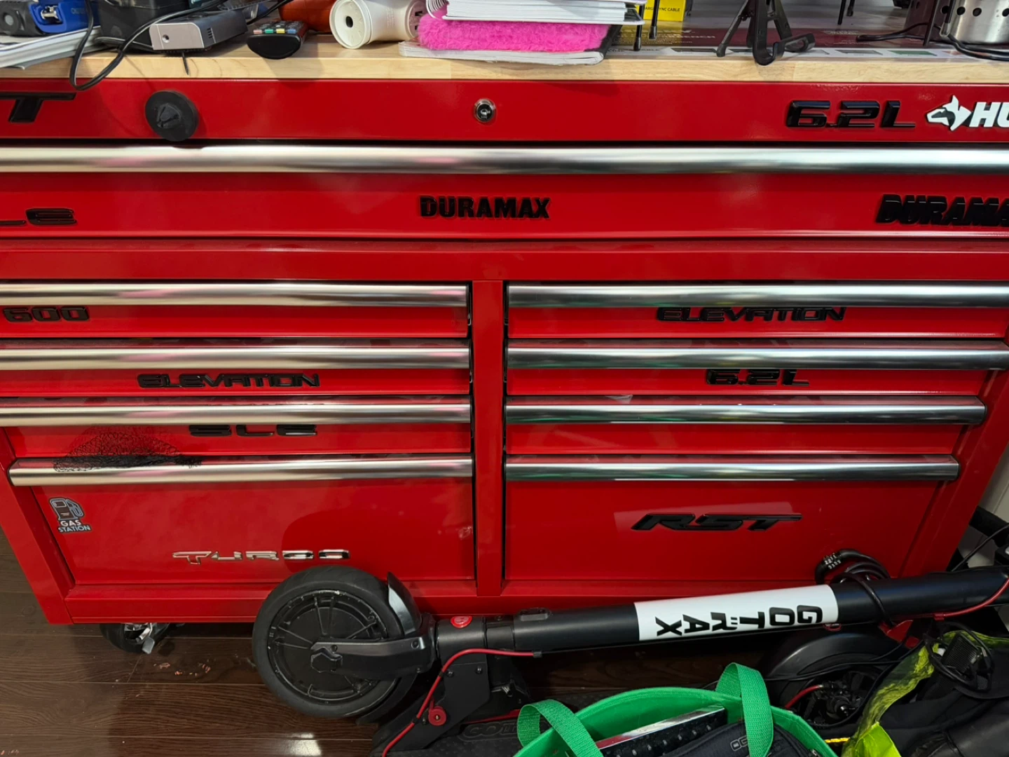 Husky 52 inch 9-Drawer Mobile Workbench with Solid Wood Top - photo 5