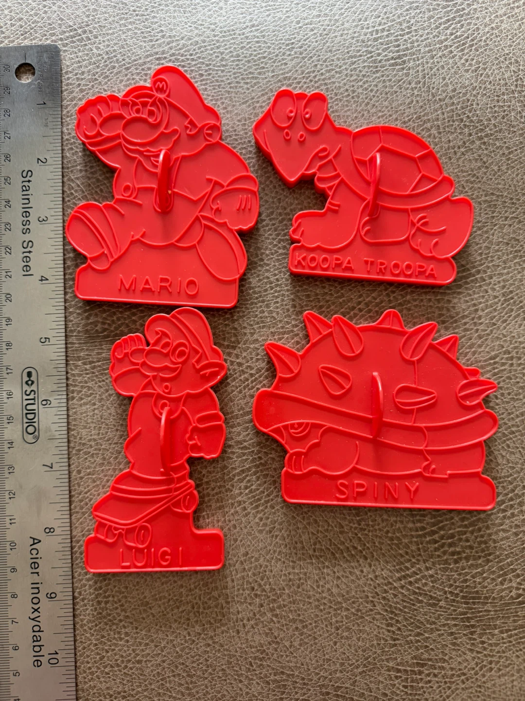 Vintage 1989 Nintendo Super Mario Cookie Cutters - Lot of 4