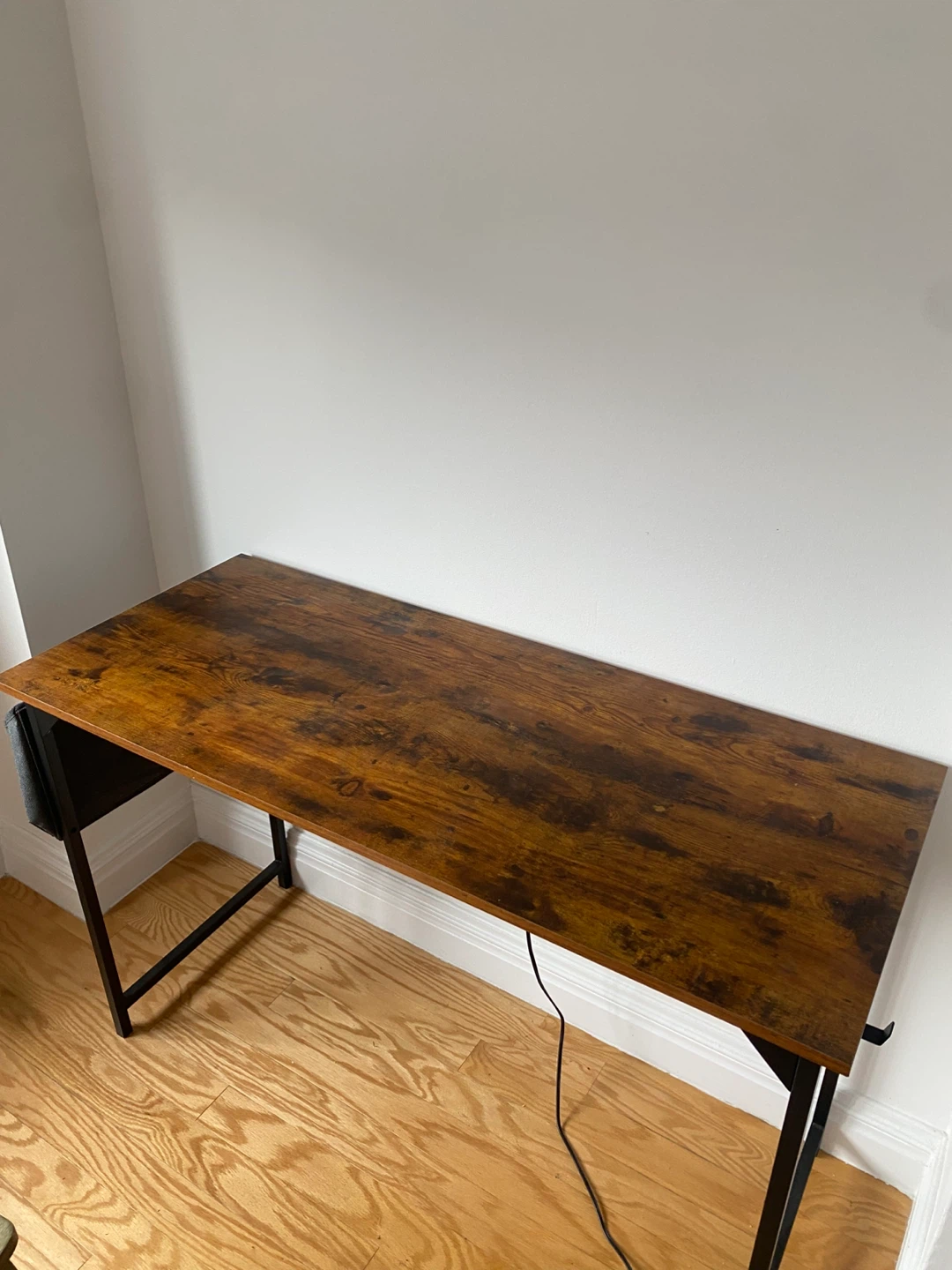 Rustic Wood Top Desk with Black Metal Frame