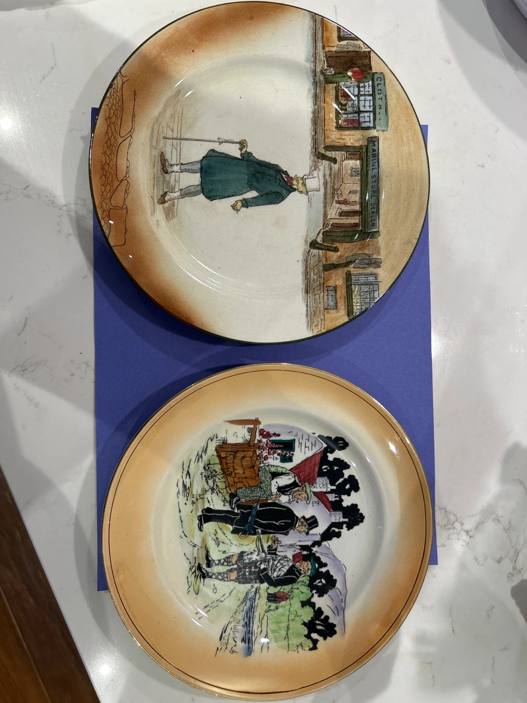 Set of 2 Decorative Plates - Mr. Micawber & Scottish Scene