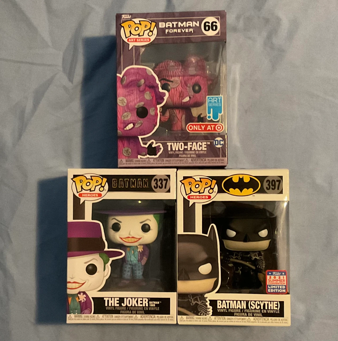 Funko Pop! Art Series Two-Face, 1989 Joker, Batman Scythe