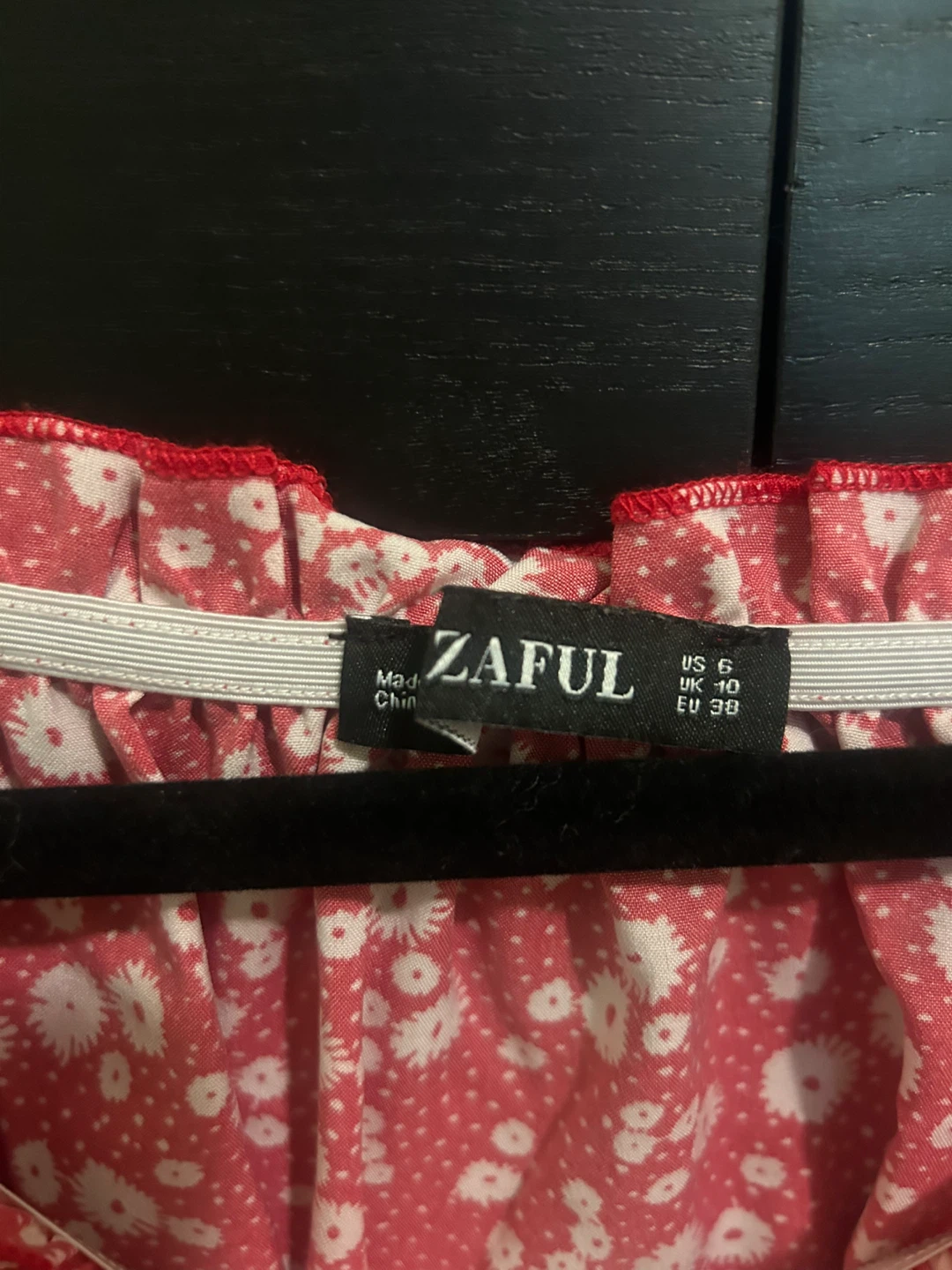 S - Red Floral Off-the-Shoulder Top - photo 2