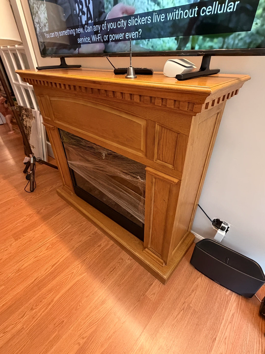 Oak Electric Fireplace Mantel