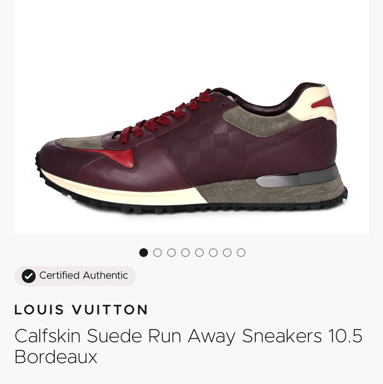 Louis Vuitton Calfskin Suede Run Away Sneakers 10.5 Bordeaux