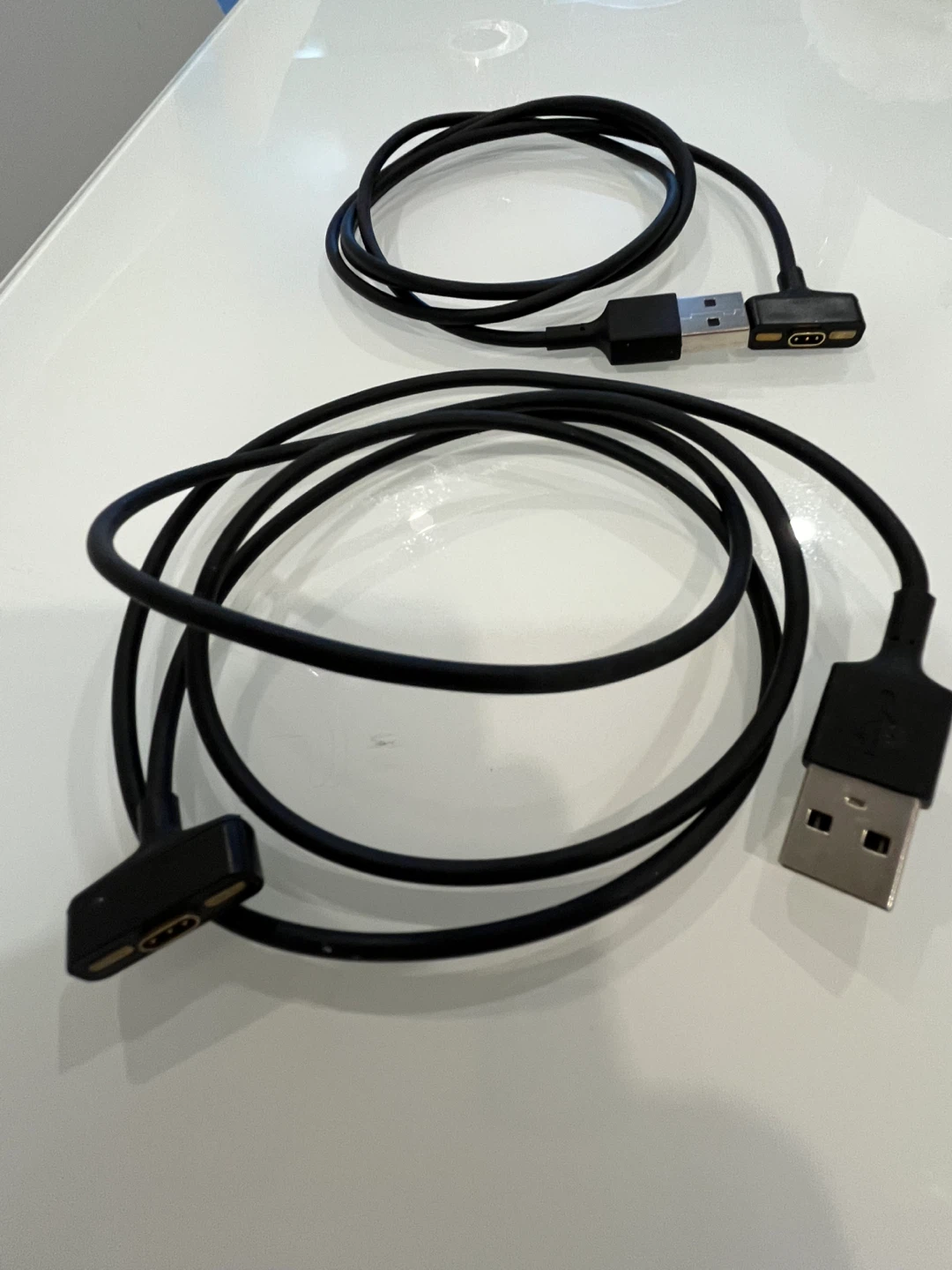 2x Black Fitbit Charging Cables with Magnetic Connectors
