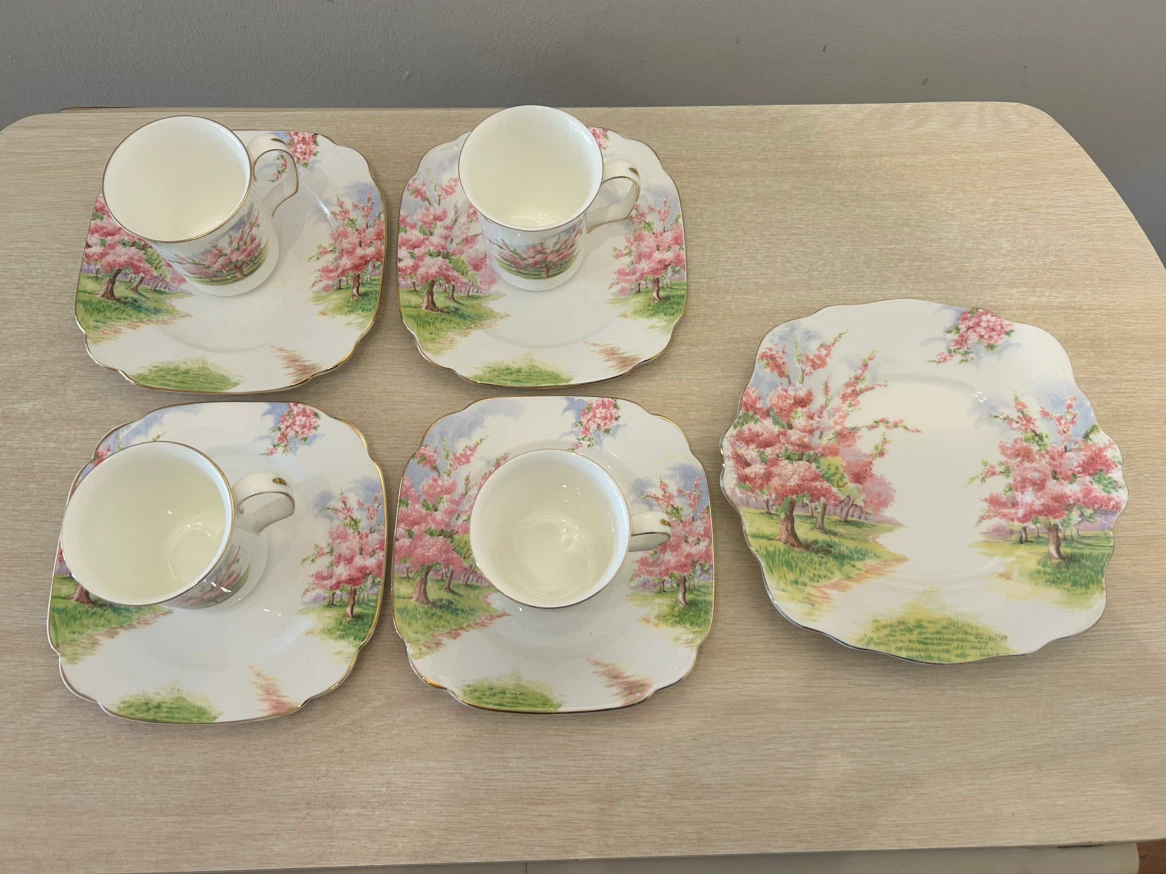 Royal Albert Blossom Time Teacup and Saucer Set with Cake Plate - photo 2