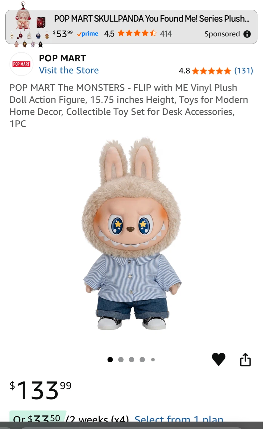 POP MART The MONSTERS Flip With Me Vinyl Plush Doll - photo 2
