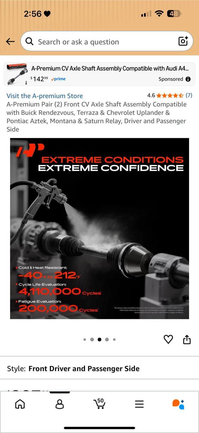 A-Premium Pair (2) Front CV Axle Shaft Assembly - photo 4