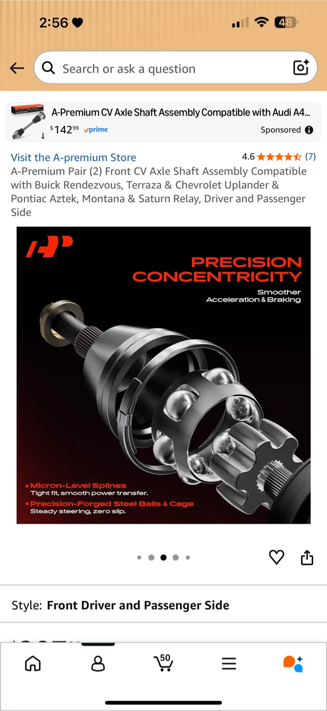 A-Premium Pair (2) Front CV Axle Shaft Assembly - photo 5