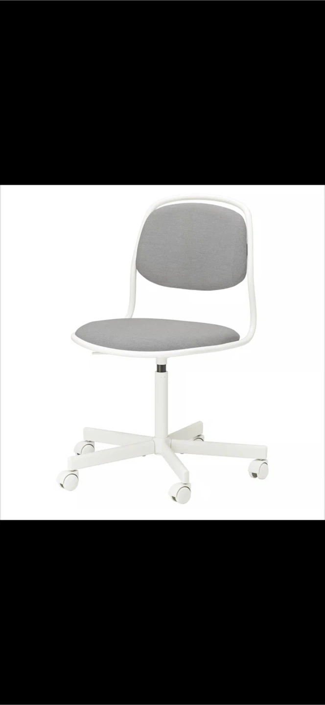 Grey Fabric Chair/ White table