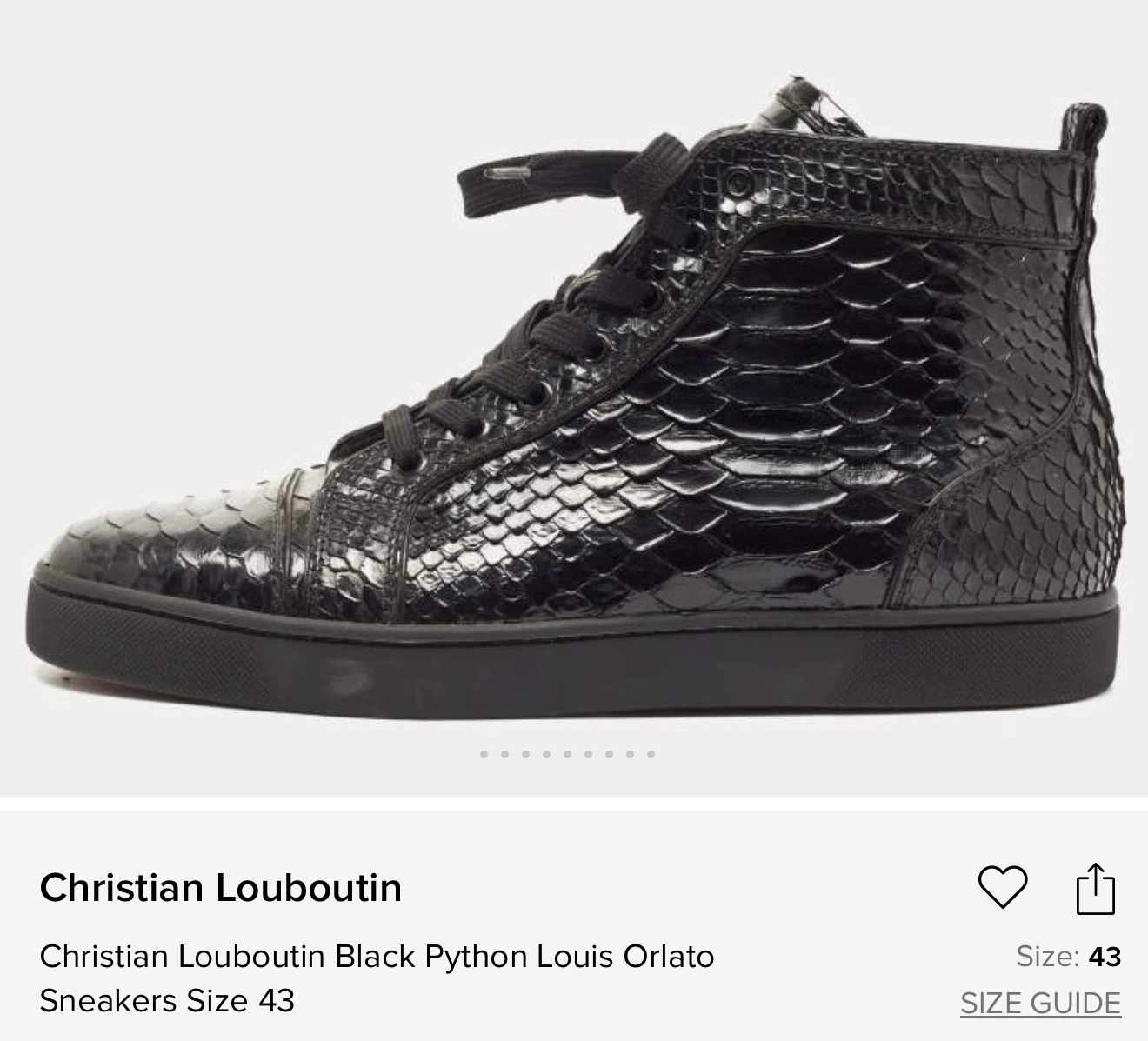 Christian Louboutin Black Python Louis Orlato Sneakers