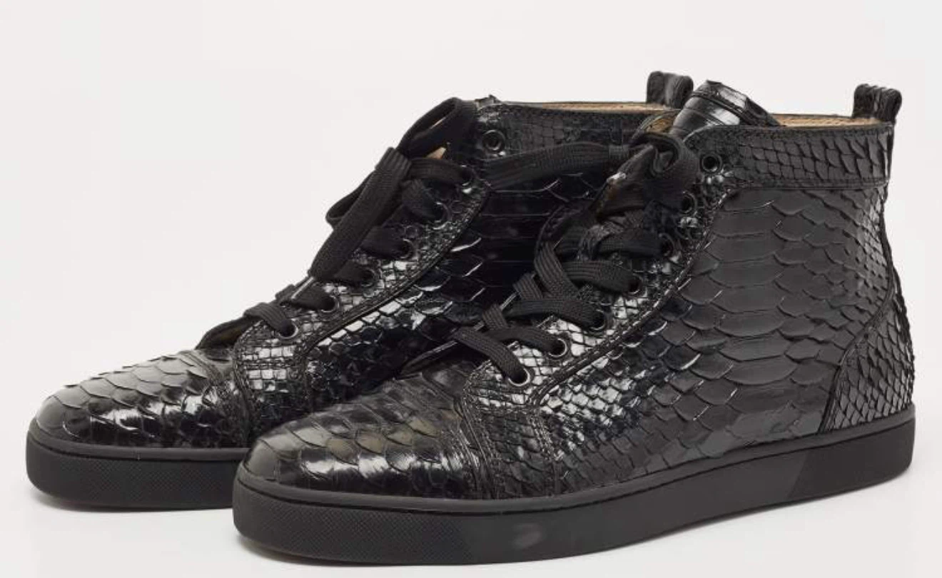 Christian Louboutin Black Python Louis Orlato Sneakers - photo 2