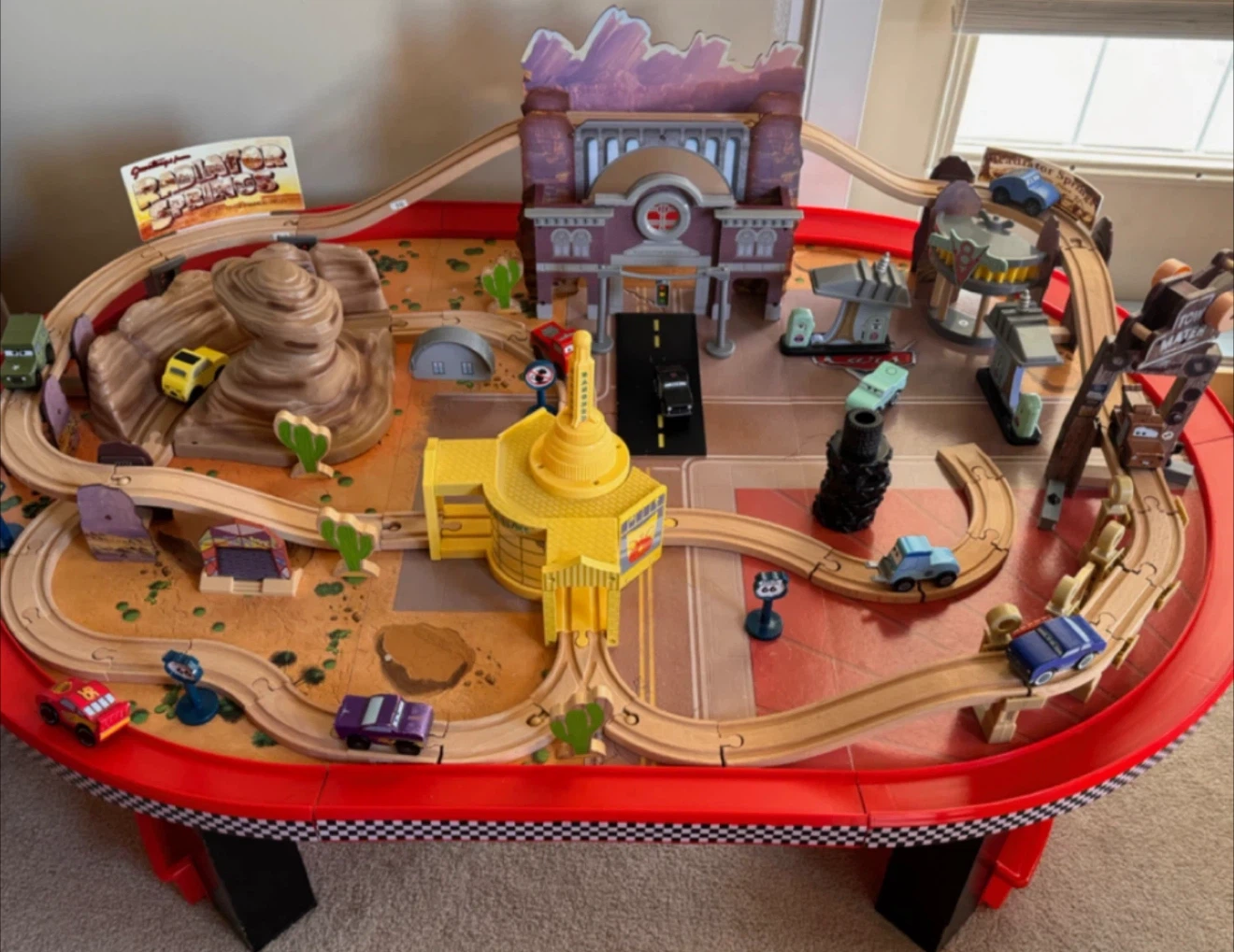 Disney Pixar Cars Wooden Play Table with Accessories