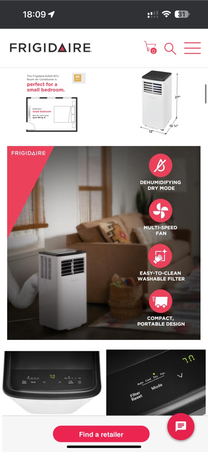 Frigidaire Portable Air Conditioner - photo 3