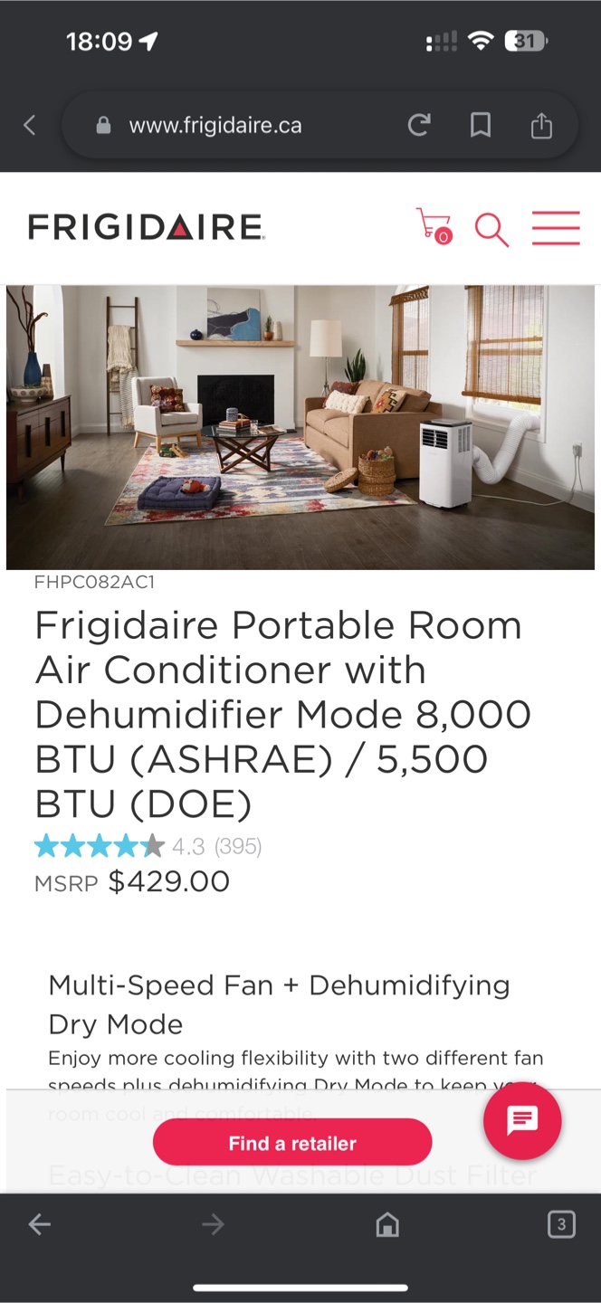 Frigidaire Portable Air Conditioner - photo 2