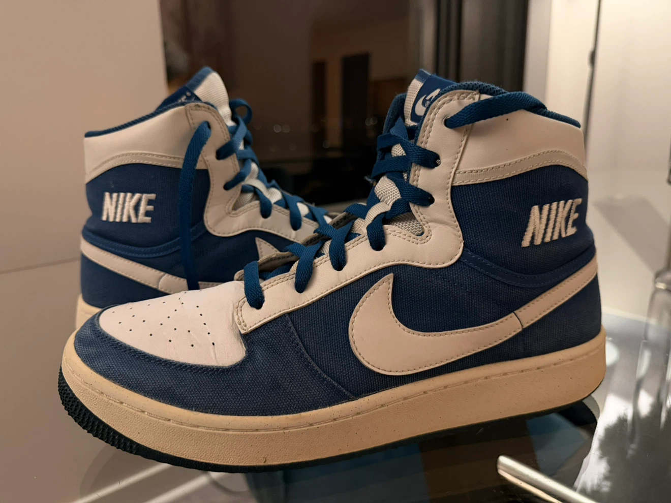 Nike High Top Sneakers - Blue & White Denim 44 - photo 4