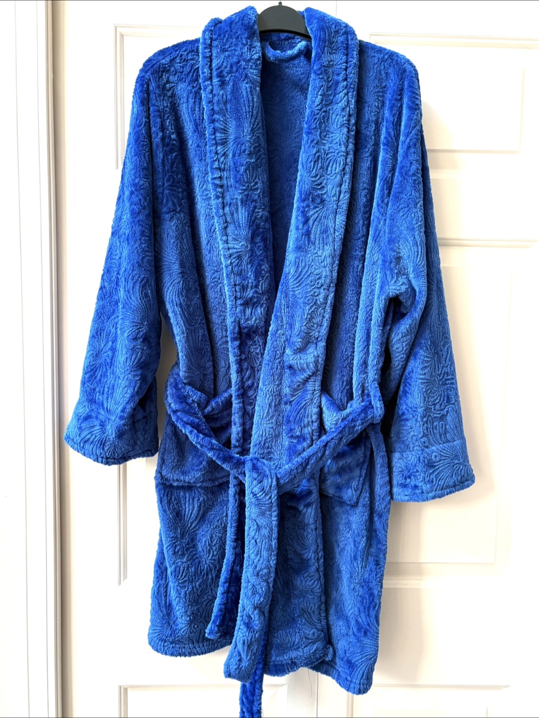 Royal Blue Thick Cozy Plush Robe - Fit S/PM