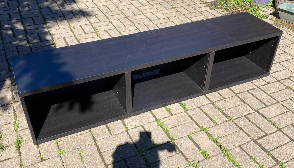 IKEA Dark Wood Entertainment Unit / Storage Shelf - photo 3