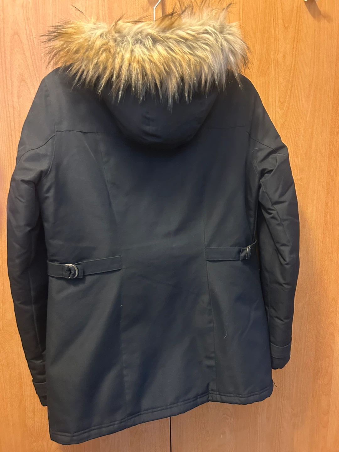 Black Parka Jacket with Fur Hood - photo 2
