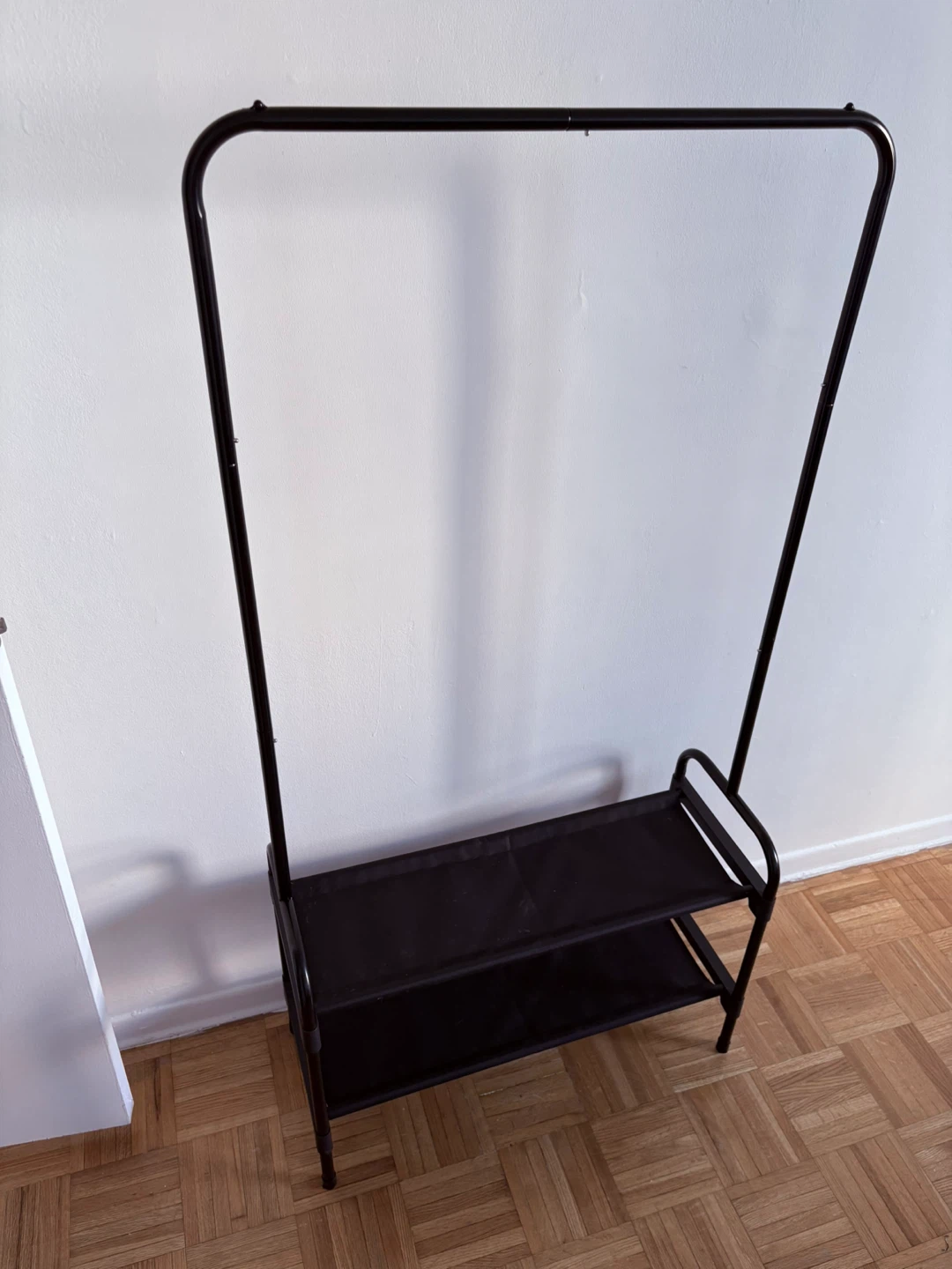Black garment rack with two shelves - photo 3