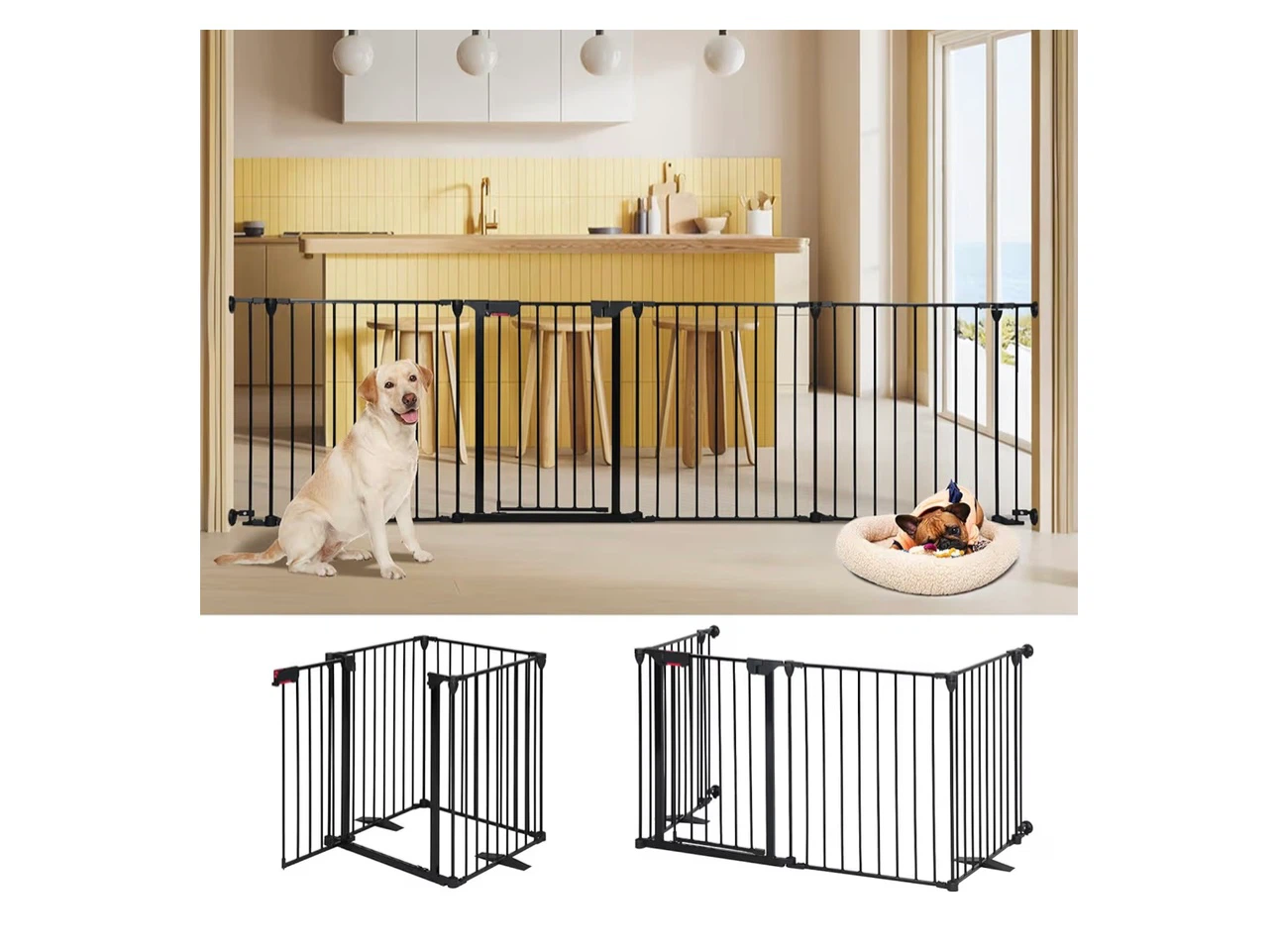 Sturdy Metal Dog Gate - Auto-Close, Dual Directional Opening