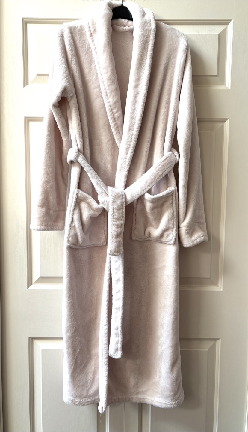 Pink Long Thick Plush Robe - Size S/PM