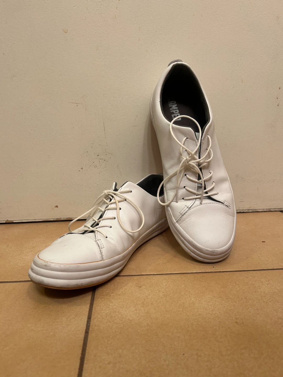 Camper White Leather Sneakers