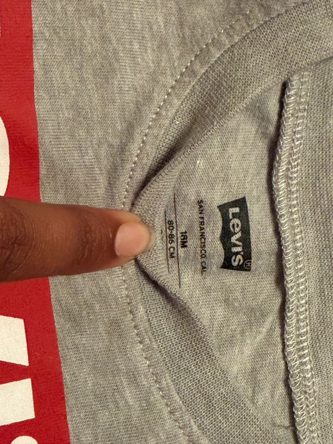 Levi's Grey T-Shirt - Size 18M - photo 2