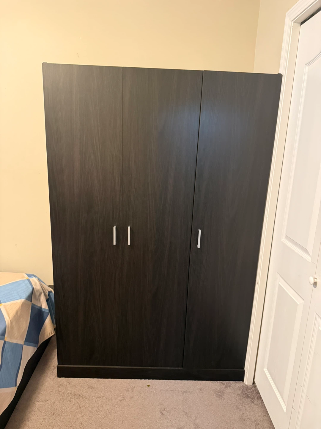 Dark Wood Wardrobe with 3 Doors