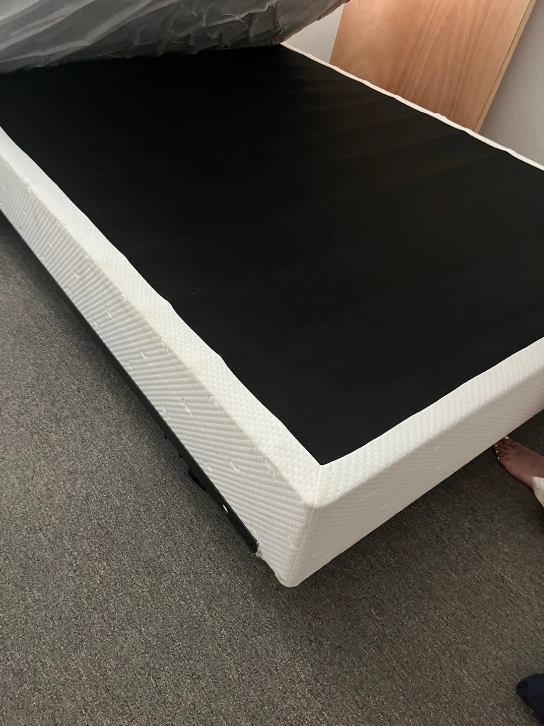 White Full Size Box Spring Bed Frame
