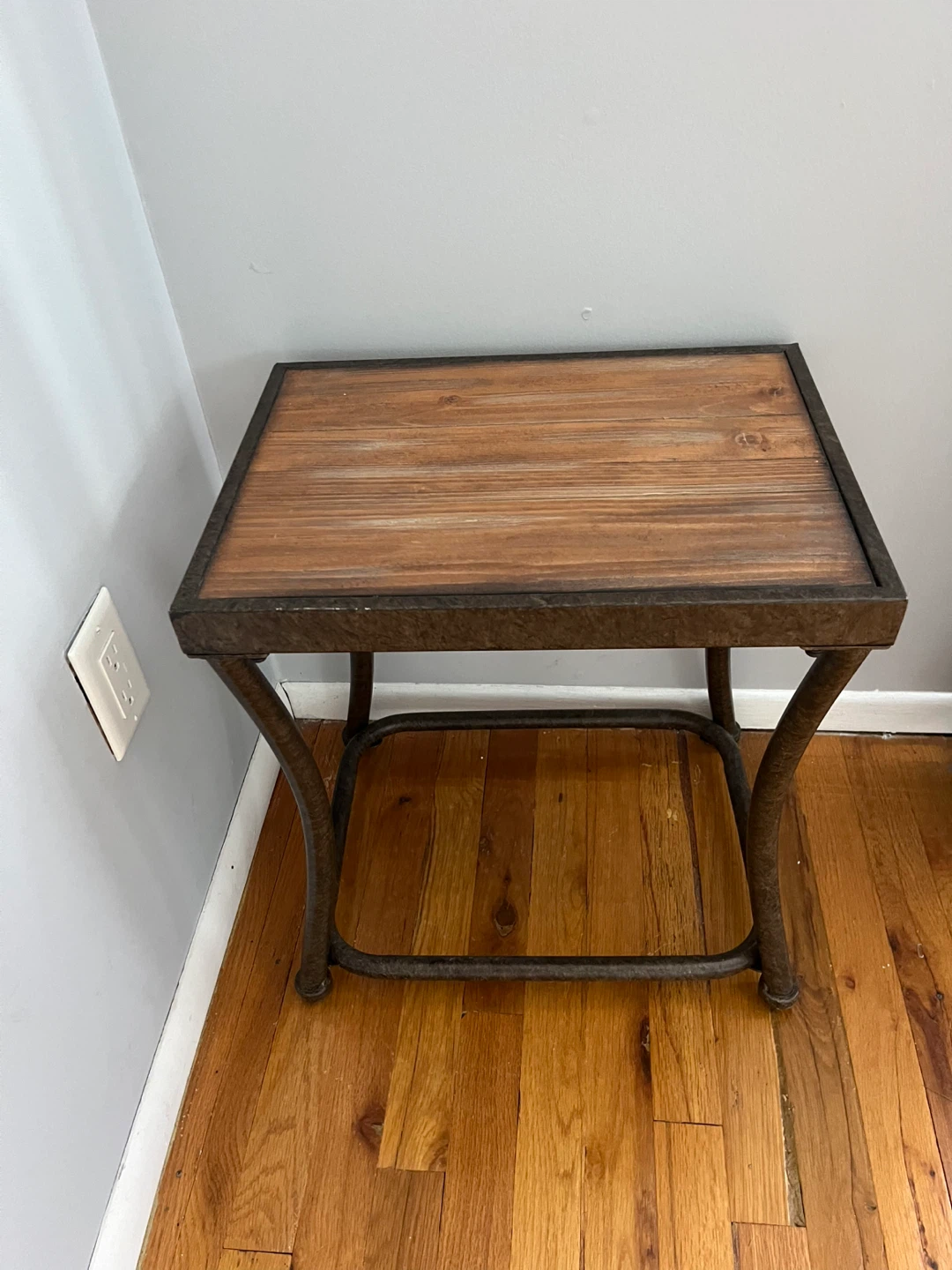 Wood Top Side Table