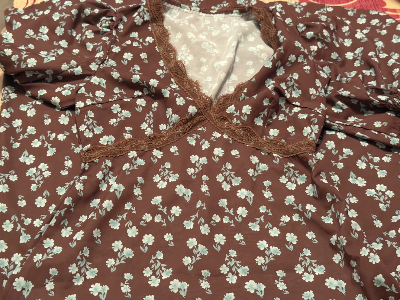 Brown Floral Print dress