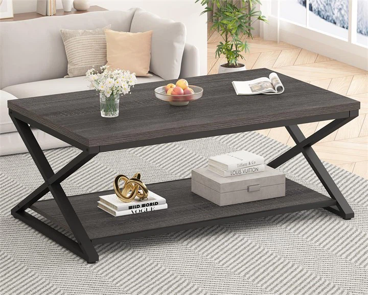 Modern Coffee Table with Storage Shelf