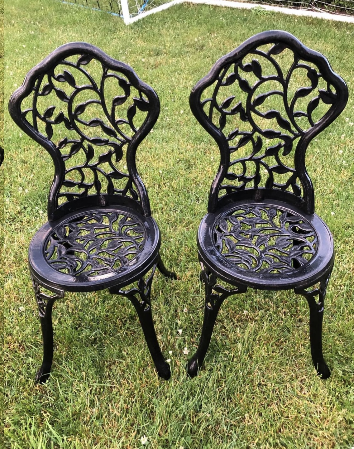 Black Cast Iron Bistro Set with Glass Tops - photo 5
