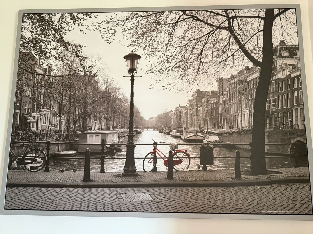 Framed Wall Art Print - Amsterdam Canal Scene