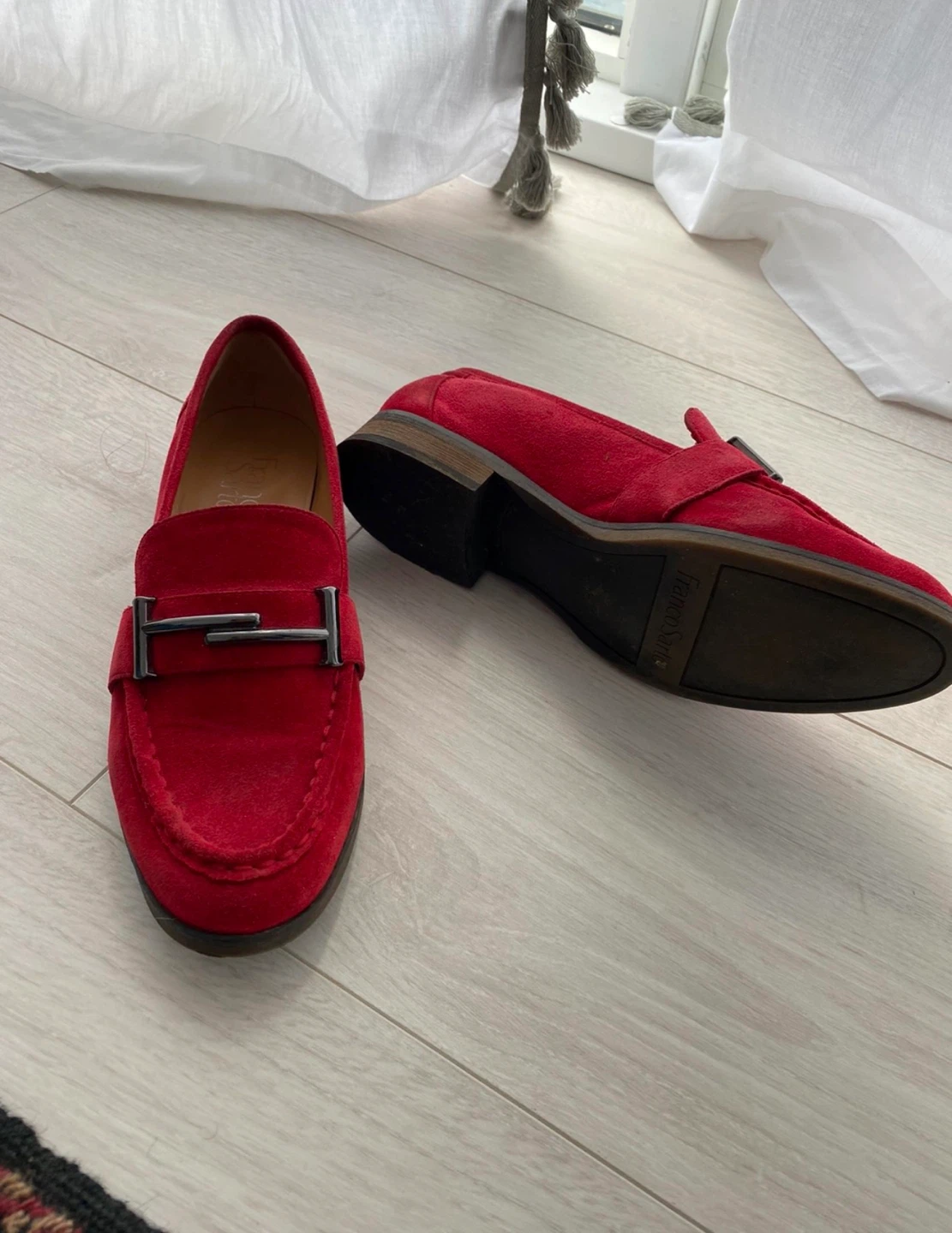 Franco Sarto Red Suede Loafers