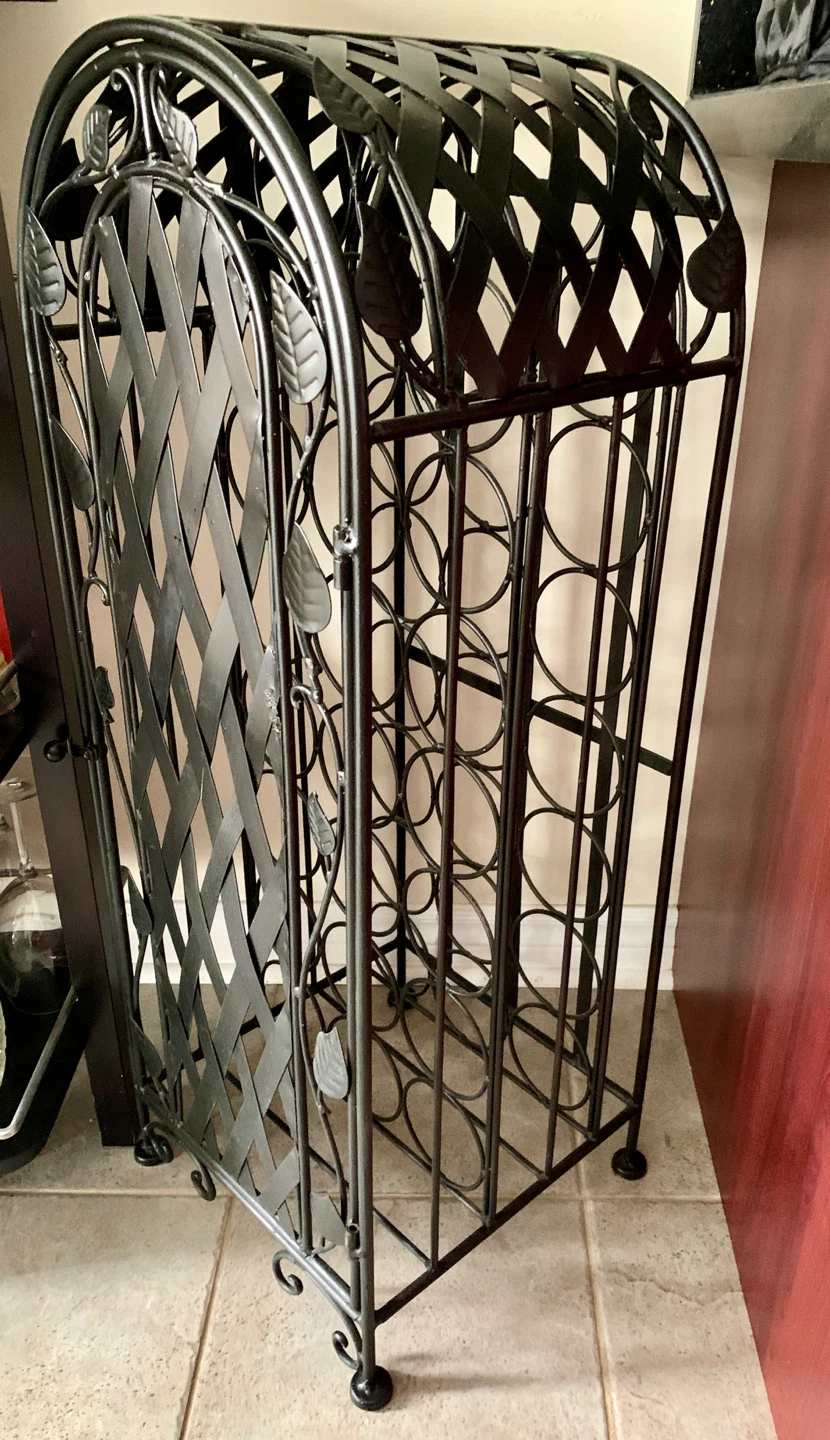 Black Metal Wine Rack with Door - photo 3