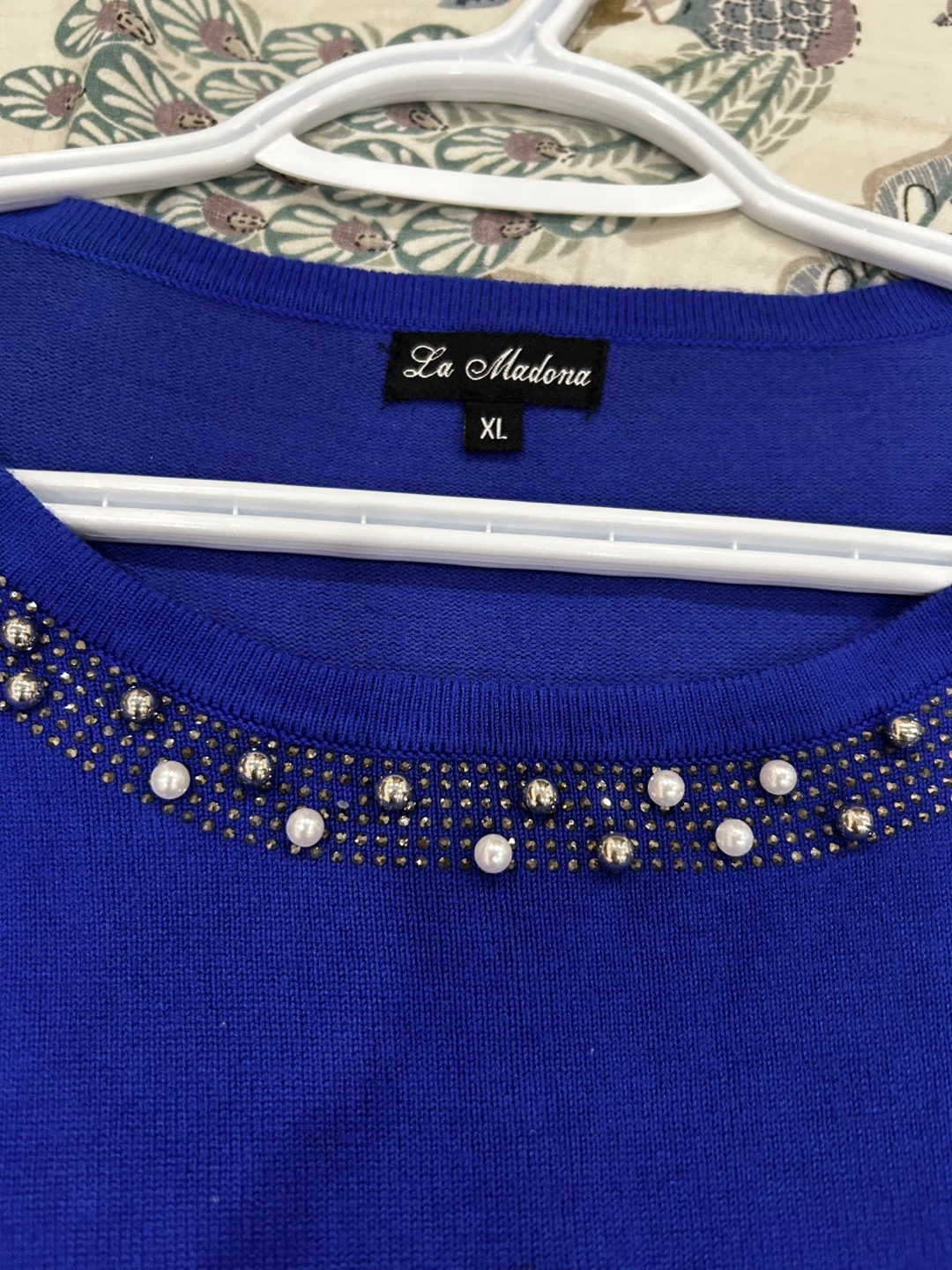 La Madona Blue Embellished Long Sleeve Top - XL - photo 2