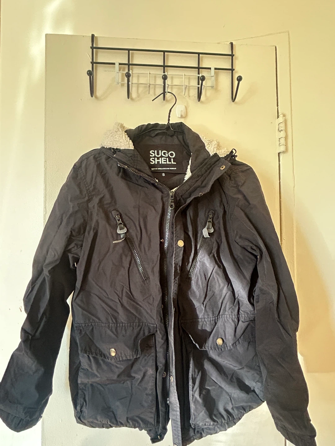 SUGO SHELL Black Hooded Jacket