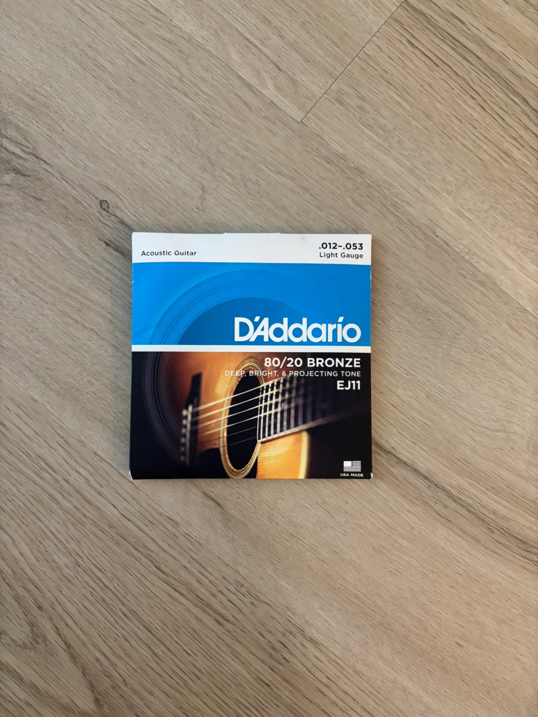 D'Addario Acoustic Guitar Strings EJ11 80/20 Bronze Light Gauge