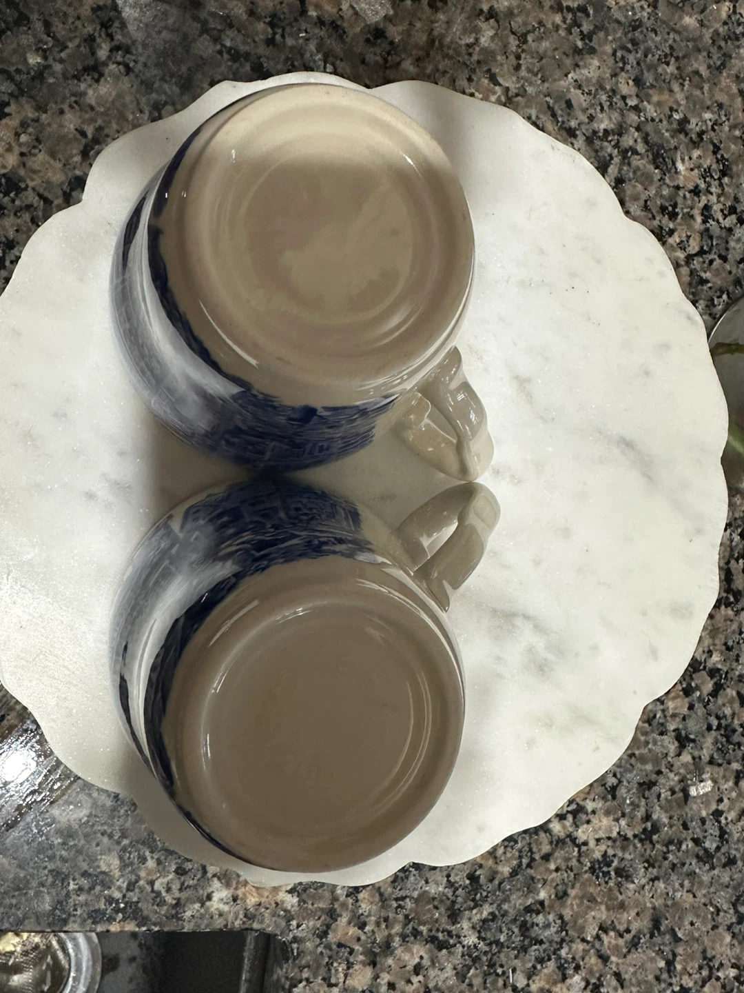 Vintage Blue and White Village Scene Teacups - Set of 2 - photo 4
