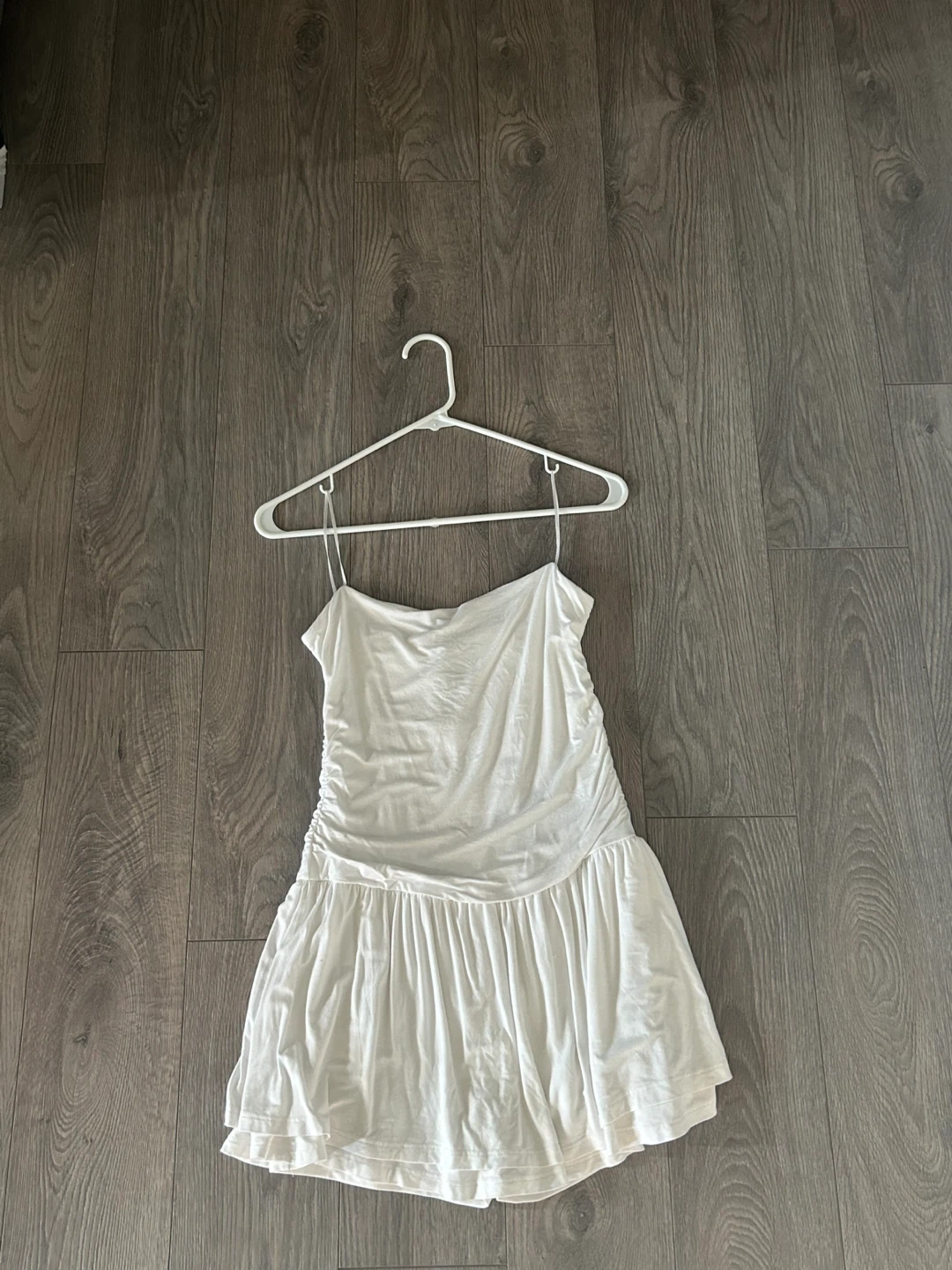 White Ruched Mini Dress Size Medium