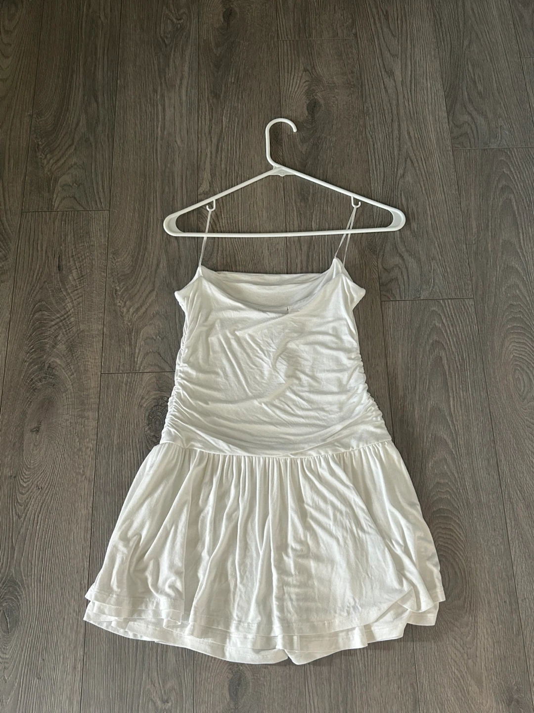 White Ruched Mini Dress Size Medium - photo 2